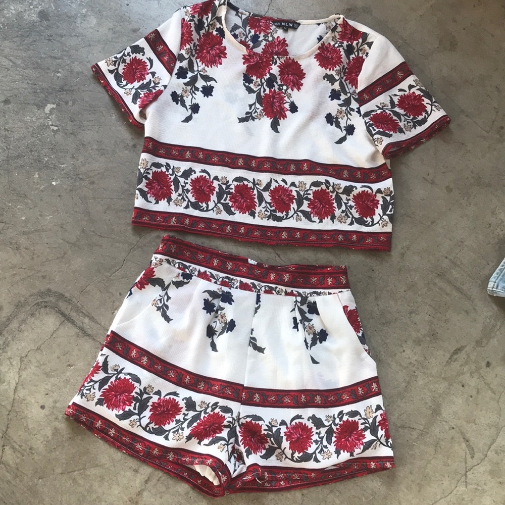 Floral shorts and top
